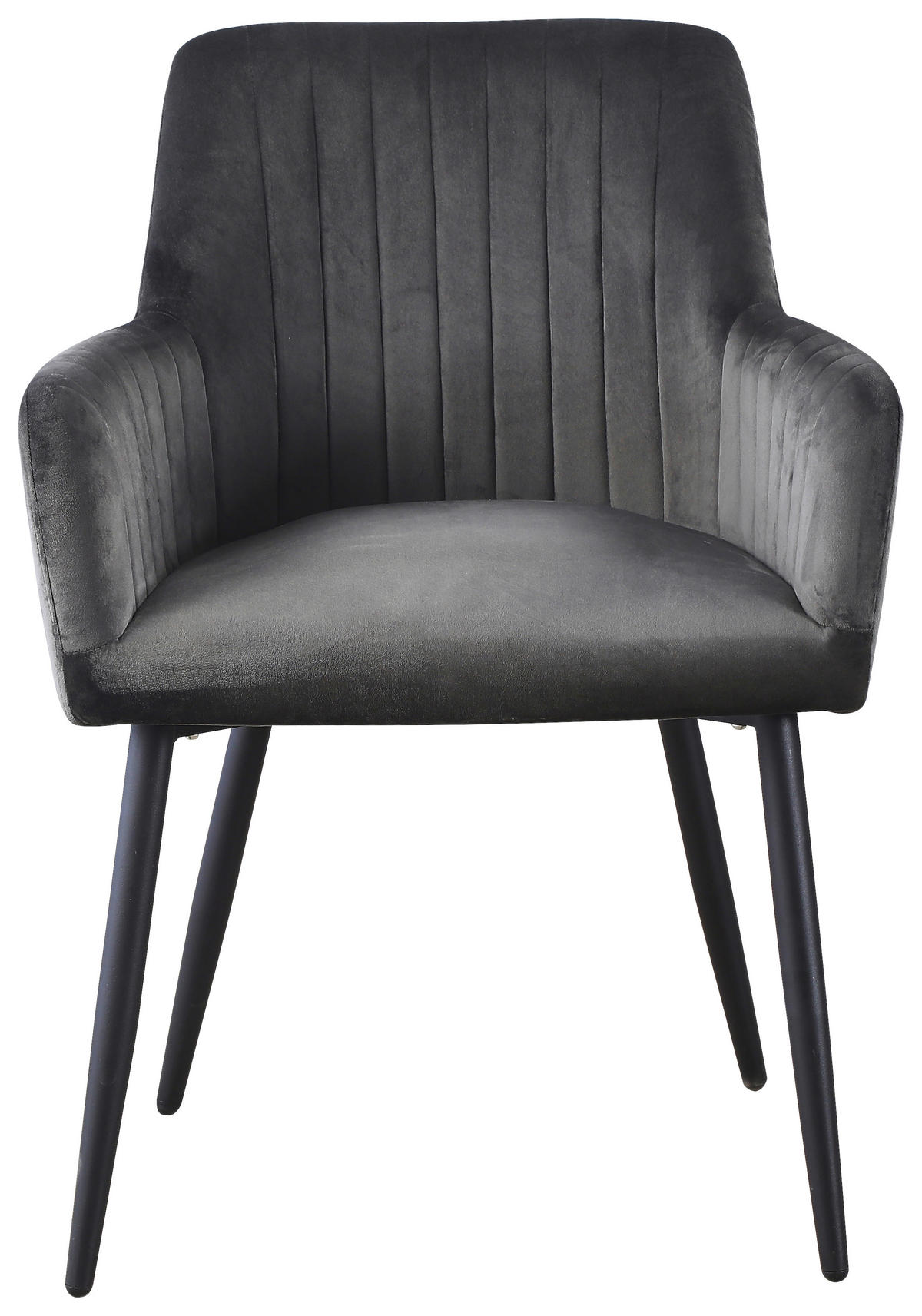 ARMLEHNSTUHL  in Eisen Samt  - Schwarz/Grau, MODERN, Holz/Textil (63/85/63cm) - MID.YOU