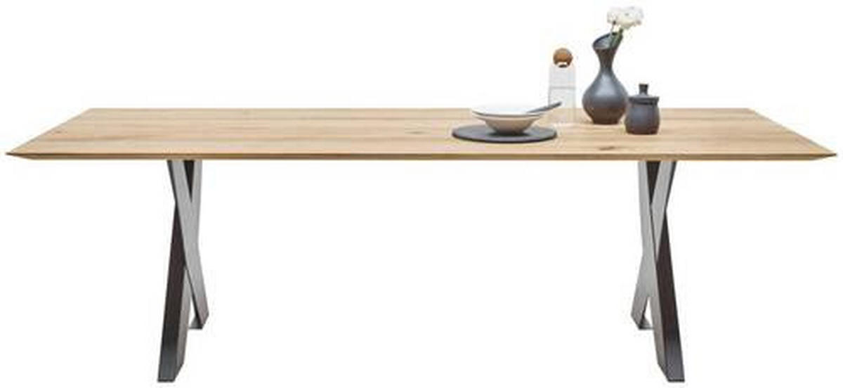 ESSTISCH in Holz 200/100/77 cm  - Eichefarben/Anthrazit, Design, Holz/Metall (200/100/77cm) - Dieter Knoll