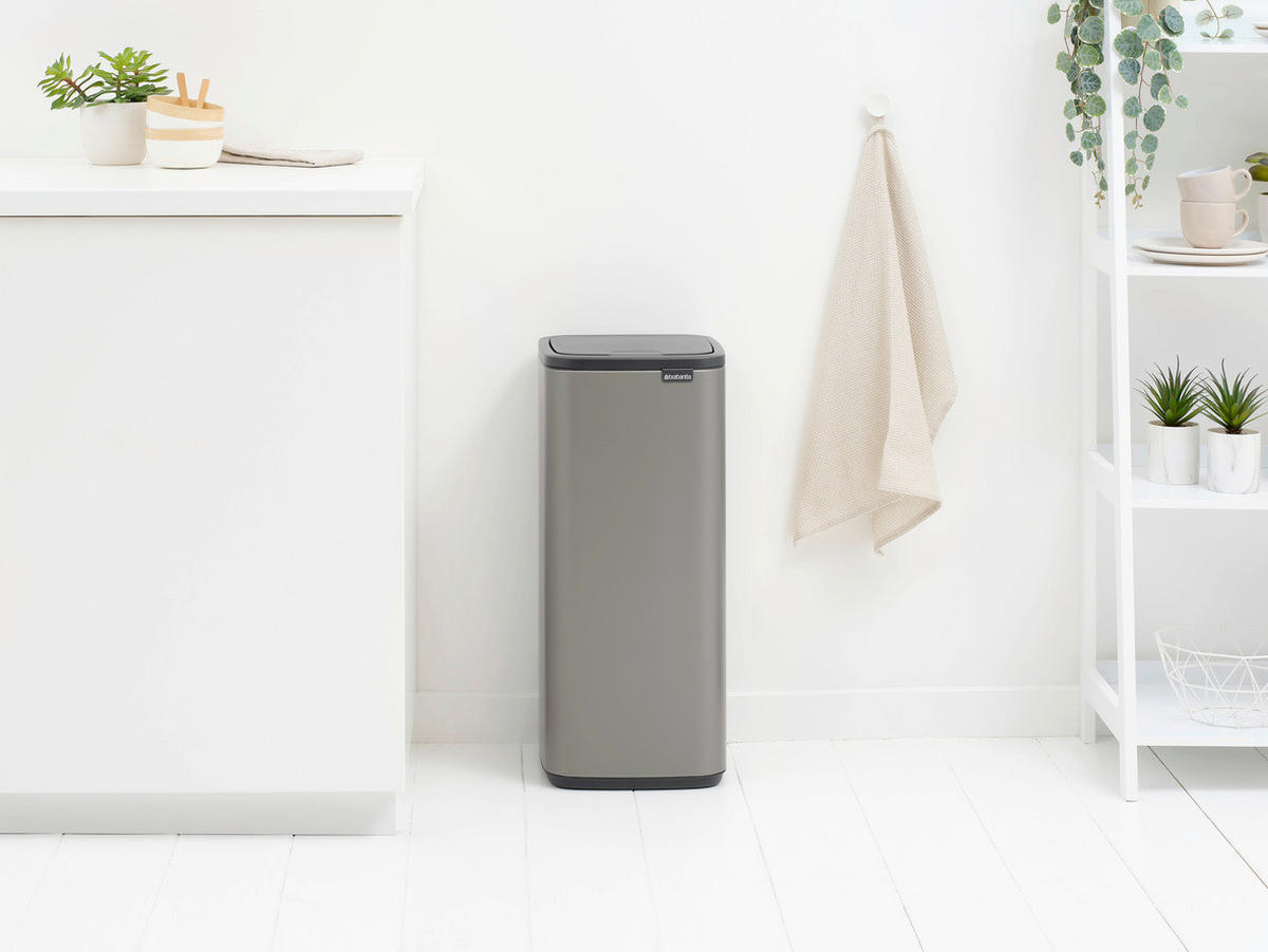 KANTA SA PAPUČICOM  30 l   - antracit/platinasta, Dizajnerski, metal/plastika (28/65/30,5cm) - Brabantia