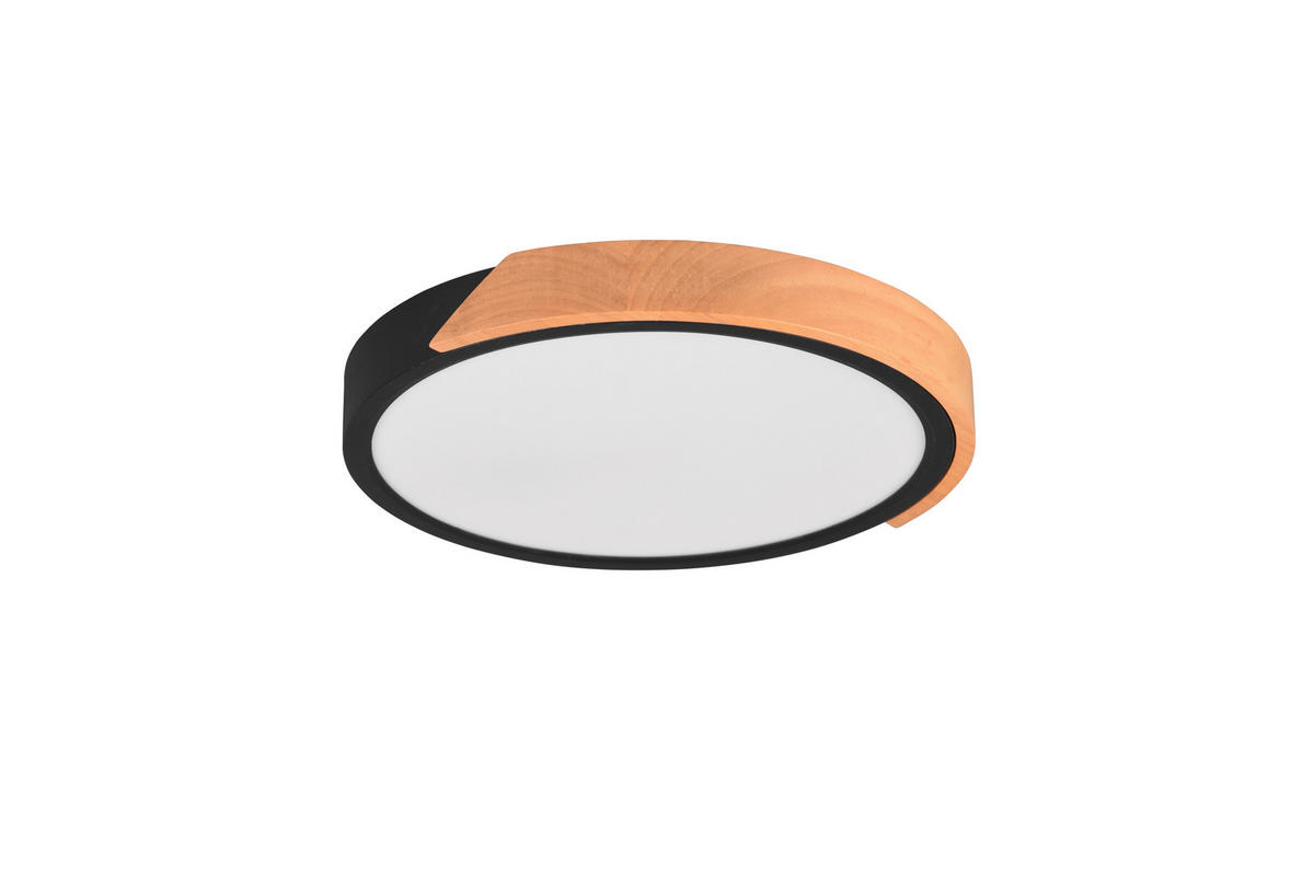 LED-DECKENLEUCHTE  31,5/3,5 cm    - Schwarz/Braun, Basics, Holz/Kunststoff (31,5/3,5cm)