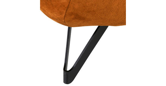 3-SITZER-SOFA TABALUGA Mikrofaser Cognac - Cognac/Schwarz, Design, Textil/Metall (203/90/95cm) - Carryhome