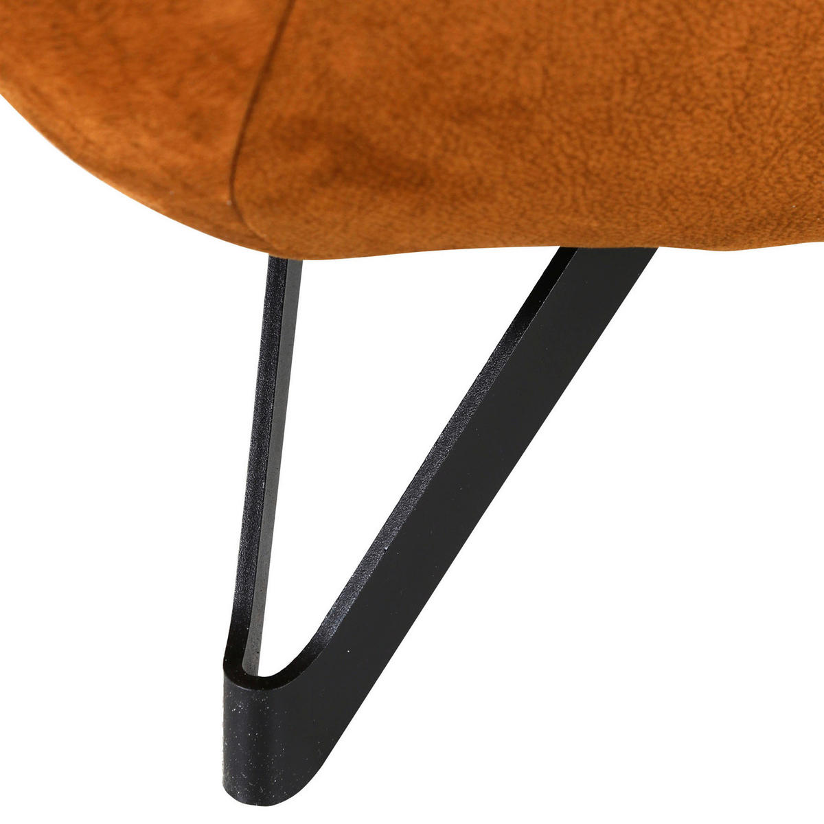 3-SITZER-SOFA TABALUGA Mikrofaser Cognac  - Cognac/Schwarz, Design, Textil/Metall (203/90/95cm) - Carryhome