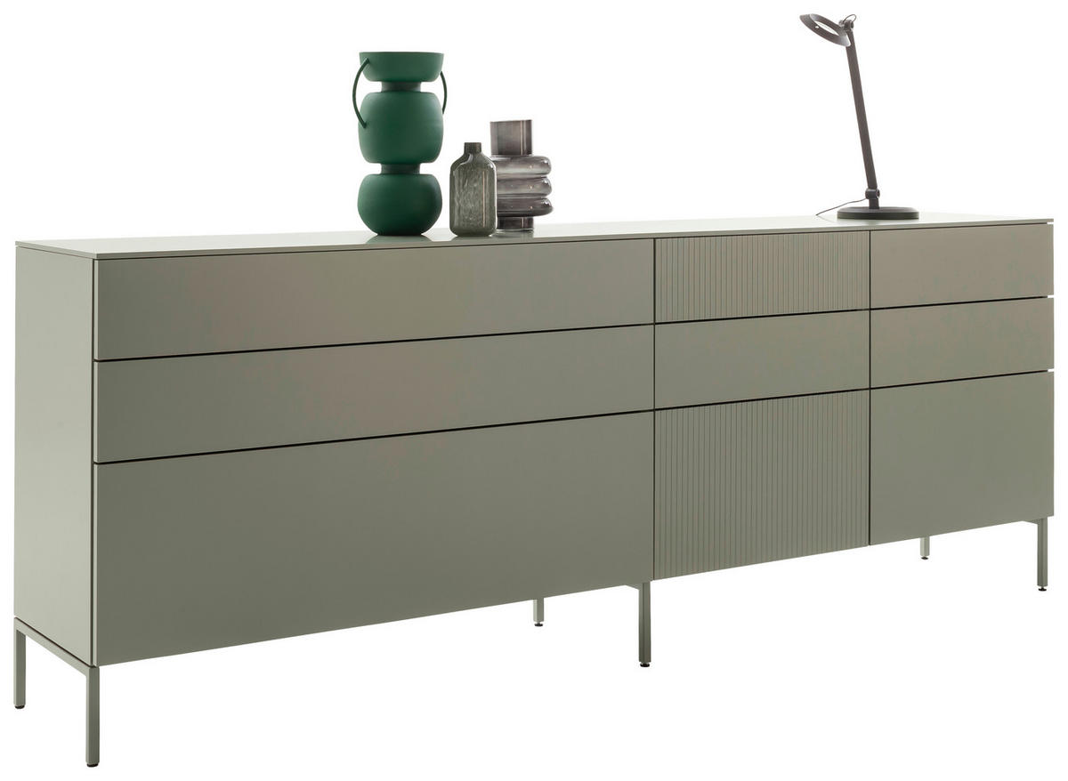 SIDEBOARD Salbeigrün  240/91/45 cm  - Salbeigrün, Design, Holzwerkstoff/Metall (240/91/45cm) - Schöner Wohnen