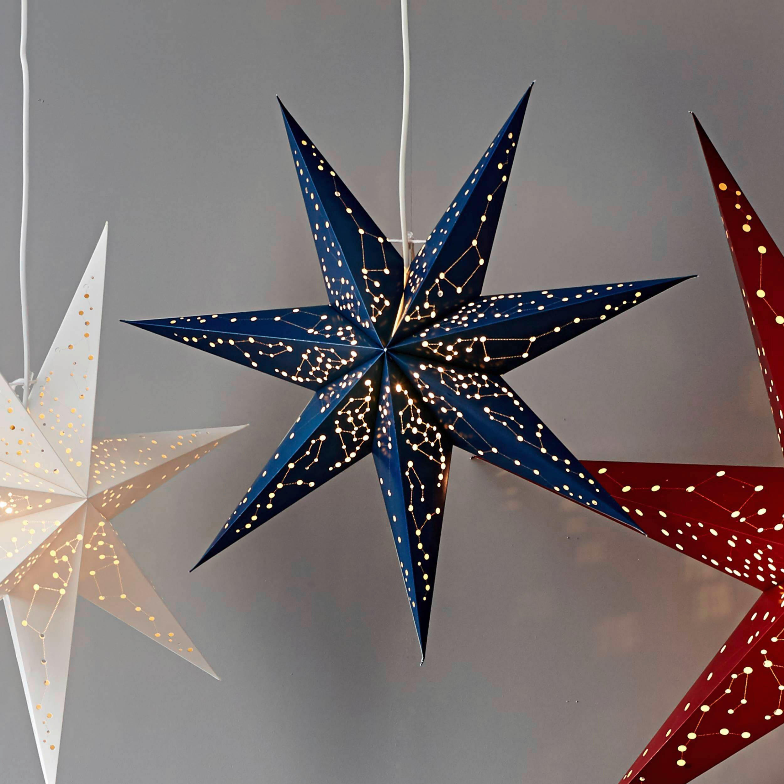 LED-DEKOLEUCHTE 60/16/60 cm   - Blau/Weiß, Basics, Papier/Metall (60/16/60cm) - Eglo