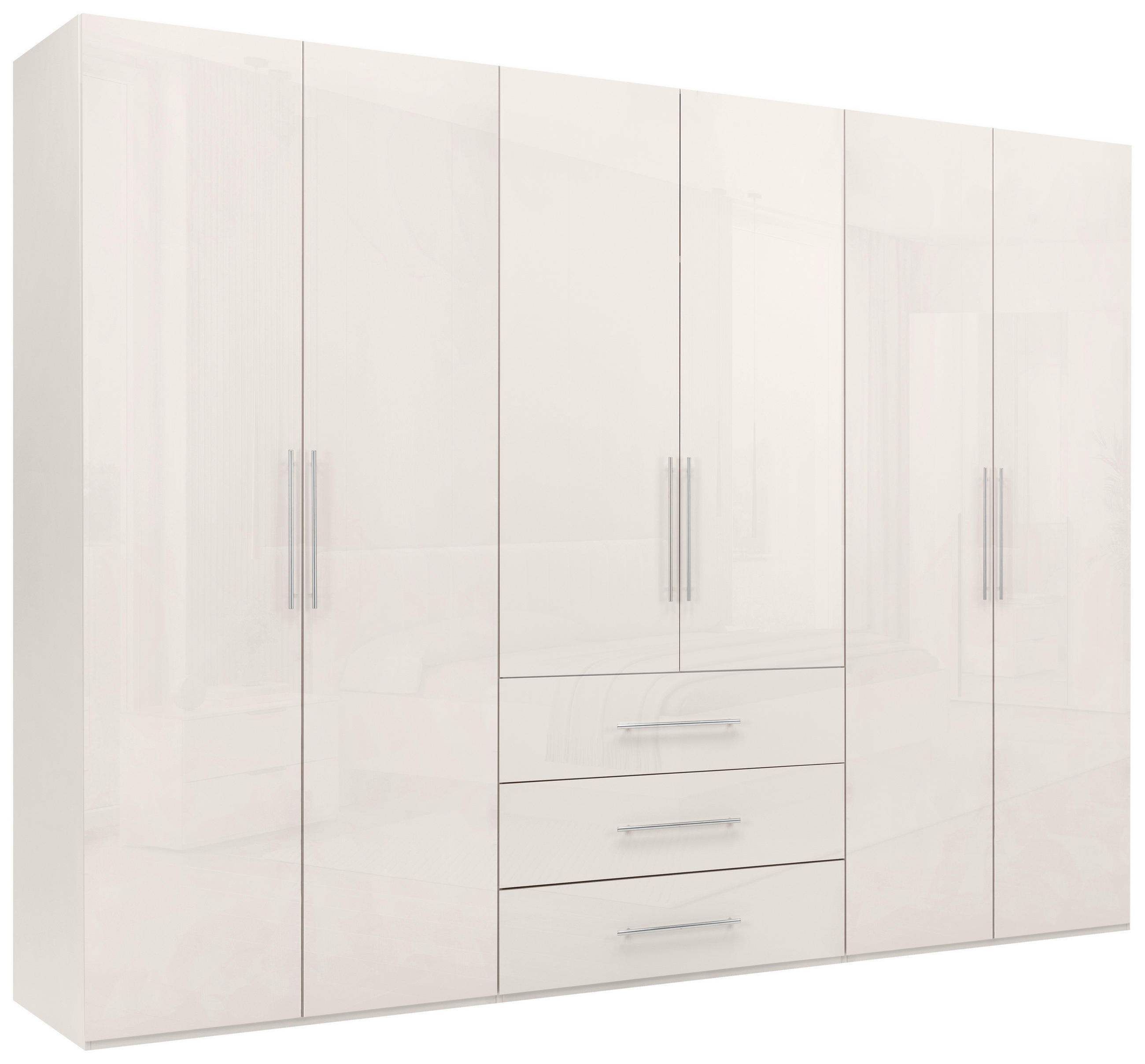 KLEIDERSCHRANK 294/219/59 cm,  in Kaschmir, 6-türig  - Kaschmir/Alufarben, KONVENTIONELL, Holzwerkstoff/Metall (294/219/59cm) - Carryhome