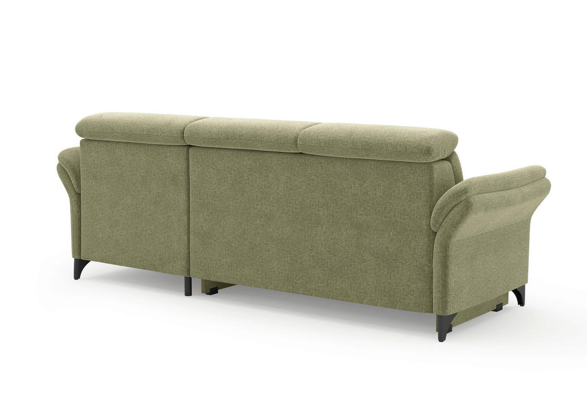 ECKSOFA GLENDALE E in Flachgewebe Hellgrün  253/166 cm  - Schwarz/Hellgrün, KONVENTIONELL, Textil/Metall (253/166cm) - Sit & More