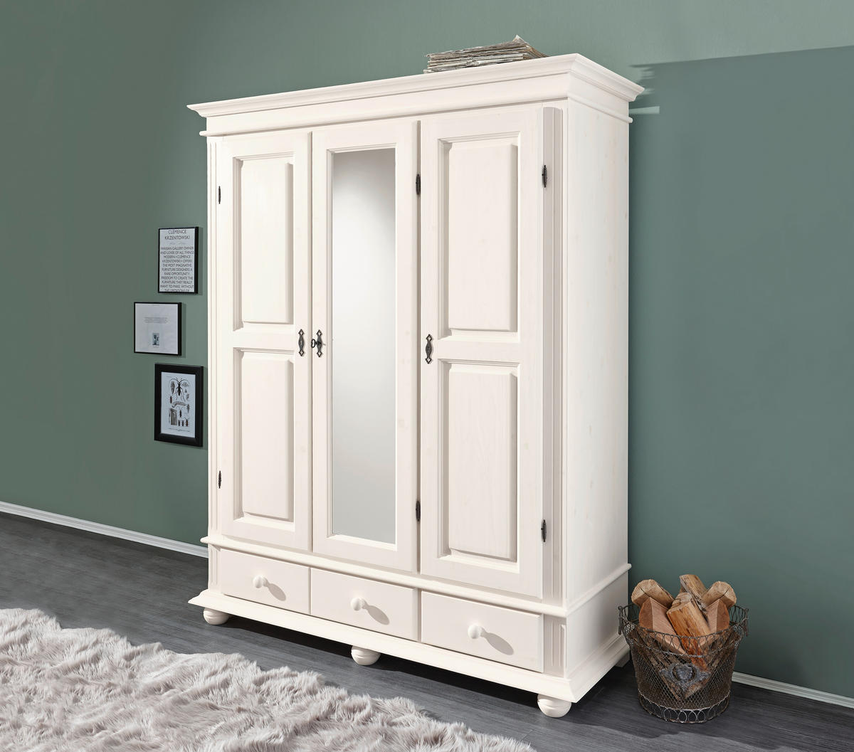 GARDEROBENSCHRANK  in 154/192/58 cm  - Schwarz/Weiß, LIFESTYLE, Holz/Holzwerkstoff (154/192/58cm) - Landscape