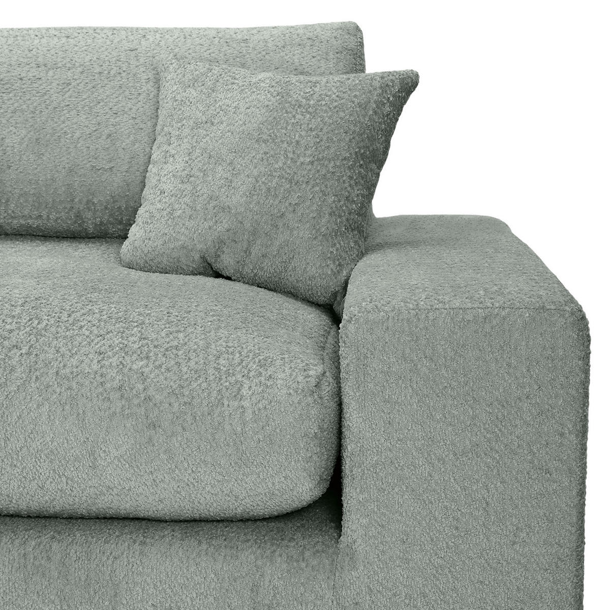 ECKSOFA  Eukalyptusholzfarben Bouclé  - Greige/Eukalyptusholzfarben, MODERN, Kunststoff/Textil (255/255cm) - Landscape