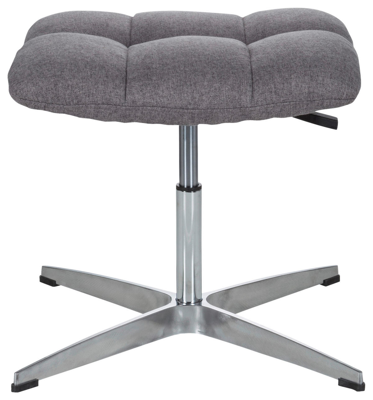 BÜROHOCKER Grau  - Silberfarben/Grau, MODERN, Textil/Metall (47/49/47cm) - MID.YOU