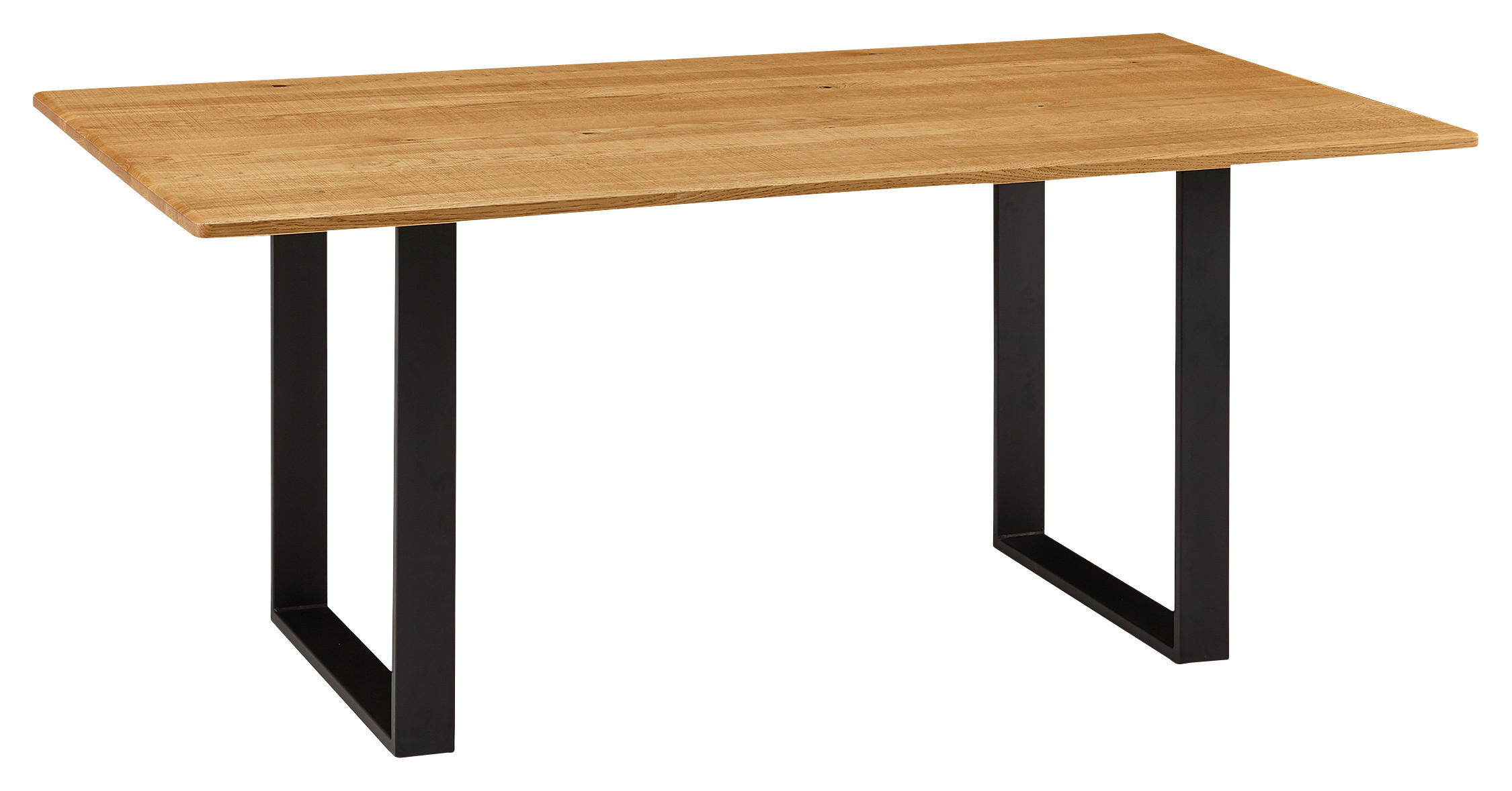 ESSTISCH in Holz, Metall 130/90/76 cm  - Eichefarben/Schwarz, KONVENTIONELL, Holz/Metall (130/90/76cm) - Venda