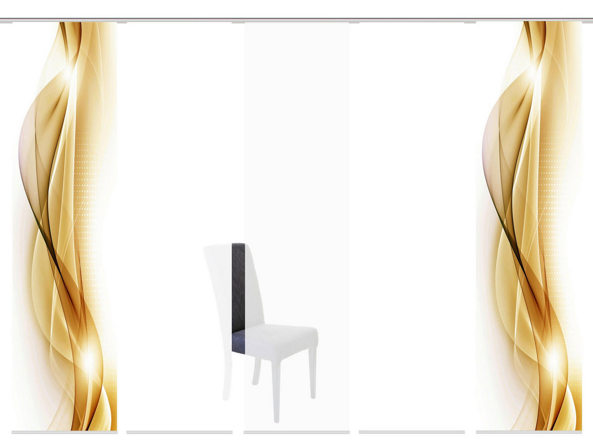 FLÄCHENVORHANG NEBLANA, 5-TLG.  5 Stück  blickdicht   60/245 cm  - Goldfarben, Basics, Textil (60/245cm)