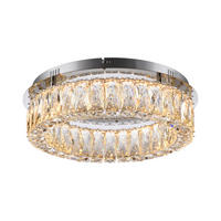LED PLAFONJERA  - boja hroma, Dizajnerski, staklo/metal (40/40/12,1cm)