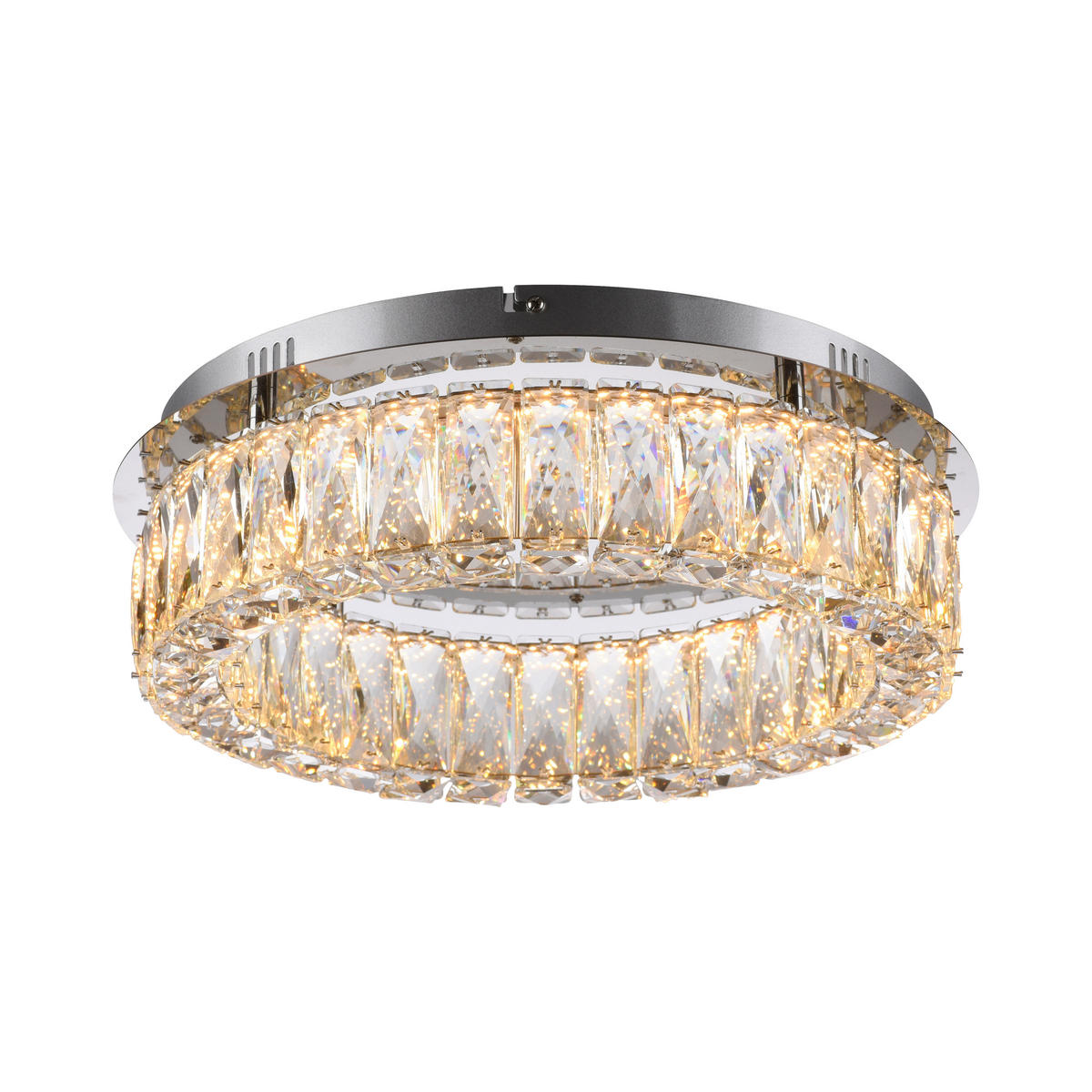 LED PLAFONJERA  - boja hroma, Dizajnerski, staklo/metal (40/40/12,1cm)