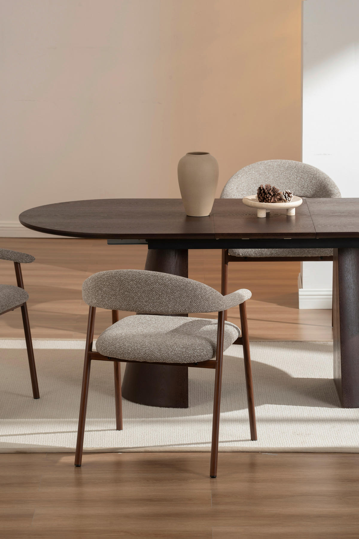 ARMLEHNSTUHL  in Eisen Bouclé  - Eichefarben/Beige, Basics, Holz/Textil (59/75/62cm) - Livetastic