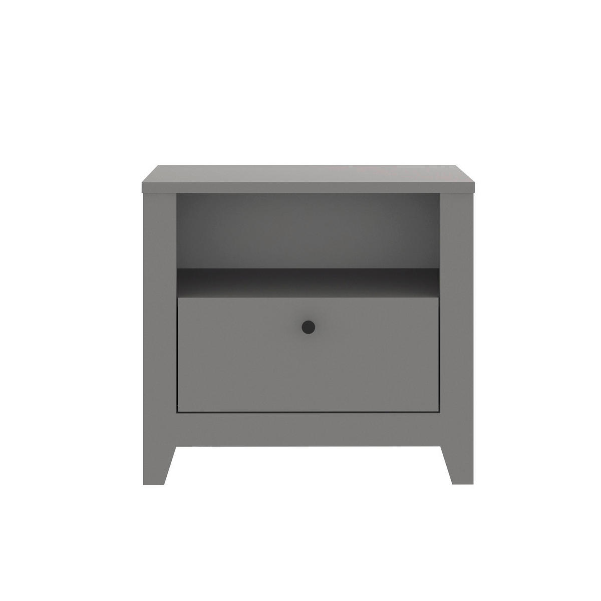 NACHTTISCH  - Schwarz/Weiß, Design, Holzwerkstoff (55/35/50cm) - Livetastic