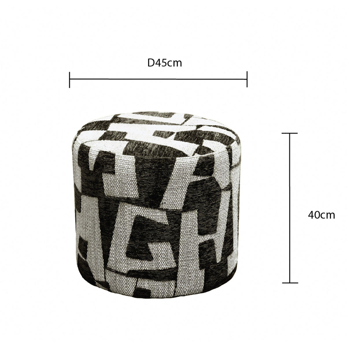 ÜLŐKE - sötétszürke/fehér, Lifestyle, textil (45/40/45cm) - Xora