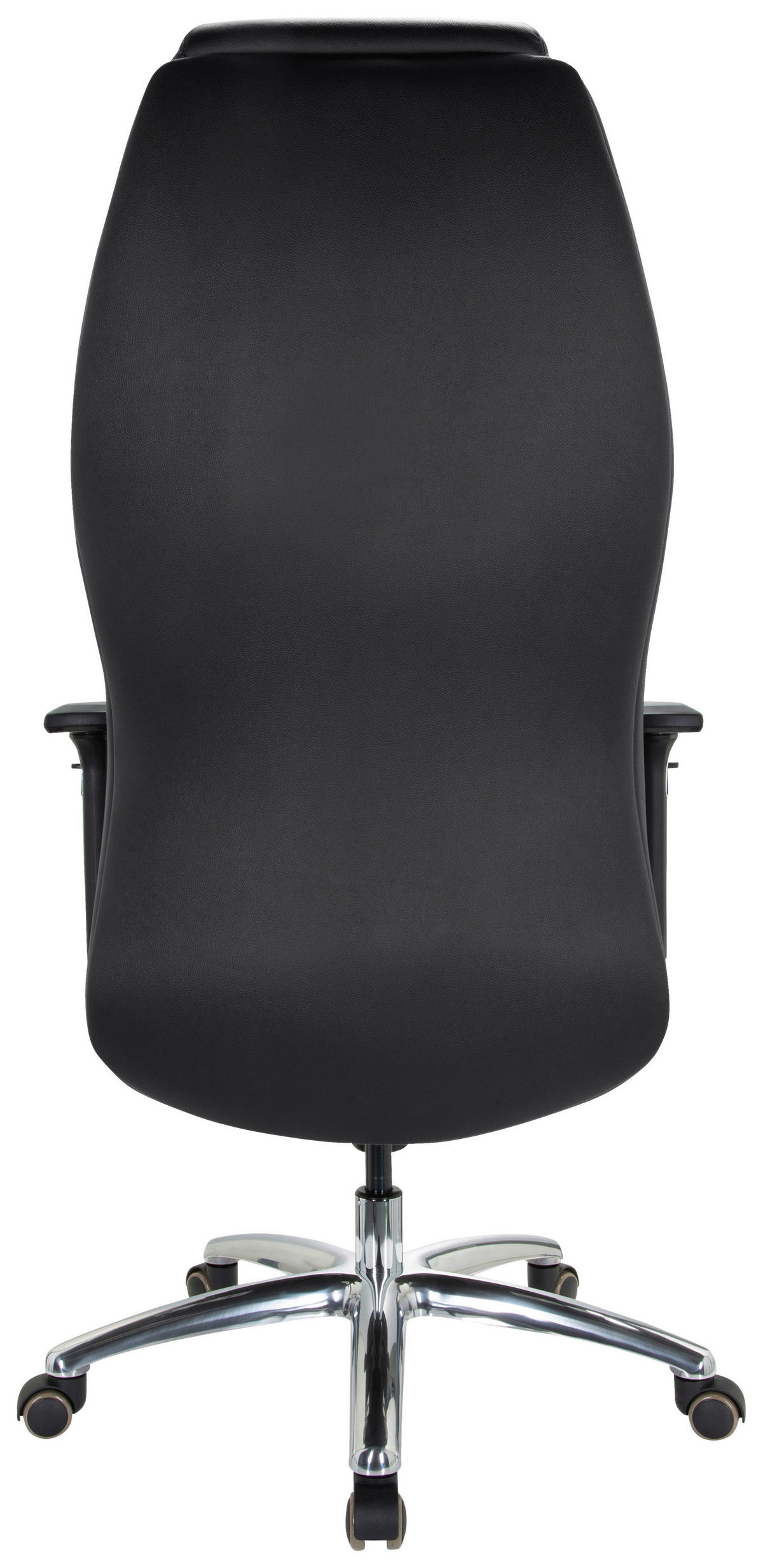 CHEFSESSEL Schwarz  - Silberfarben/Schwarz, Basics, Leder/Kunststoff (70/126/70cm) - MID.YOU