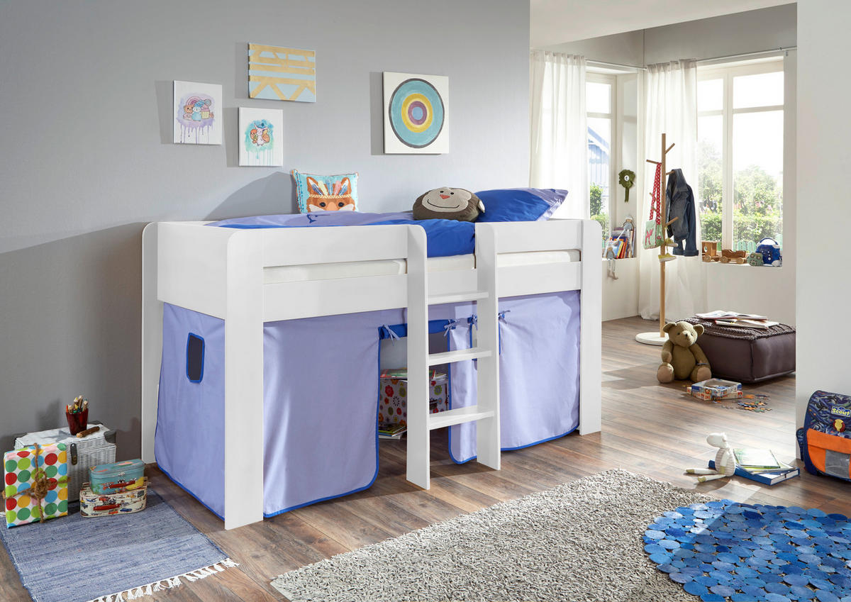 Perdeluță Decorativă - albastru deschis/albastru închis, Design - MID.YOU