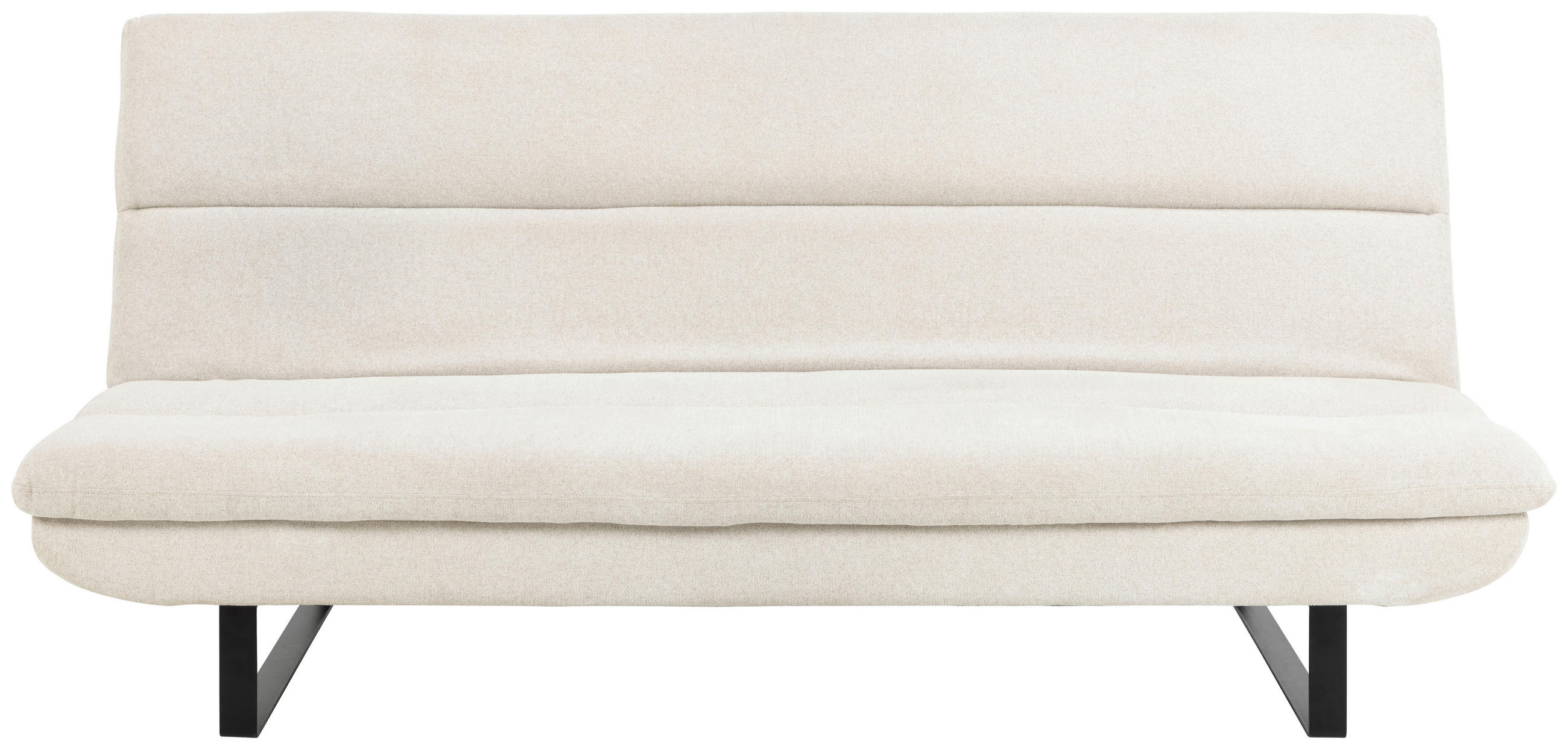 SCHLAFSOFA Flachgewebe Beige  - Beige/Schwarz, KONVENTIONELL, Textil/Metall (200/91/124cm) - Carryhome