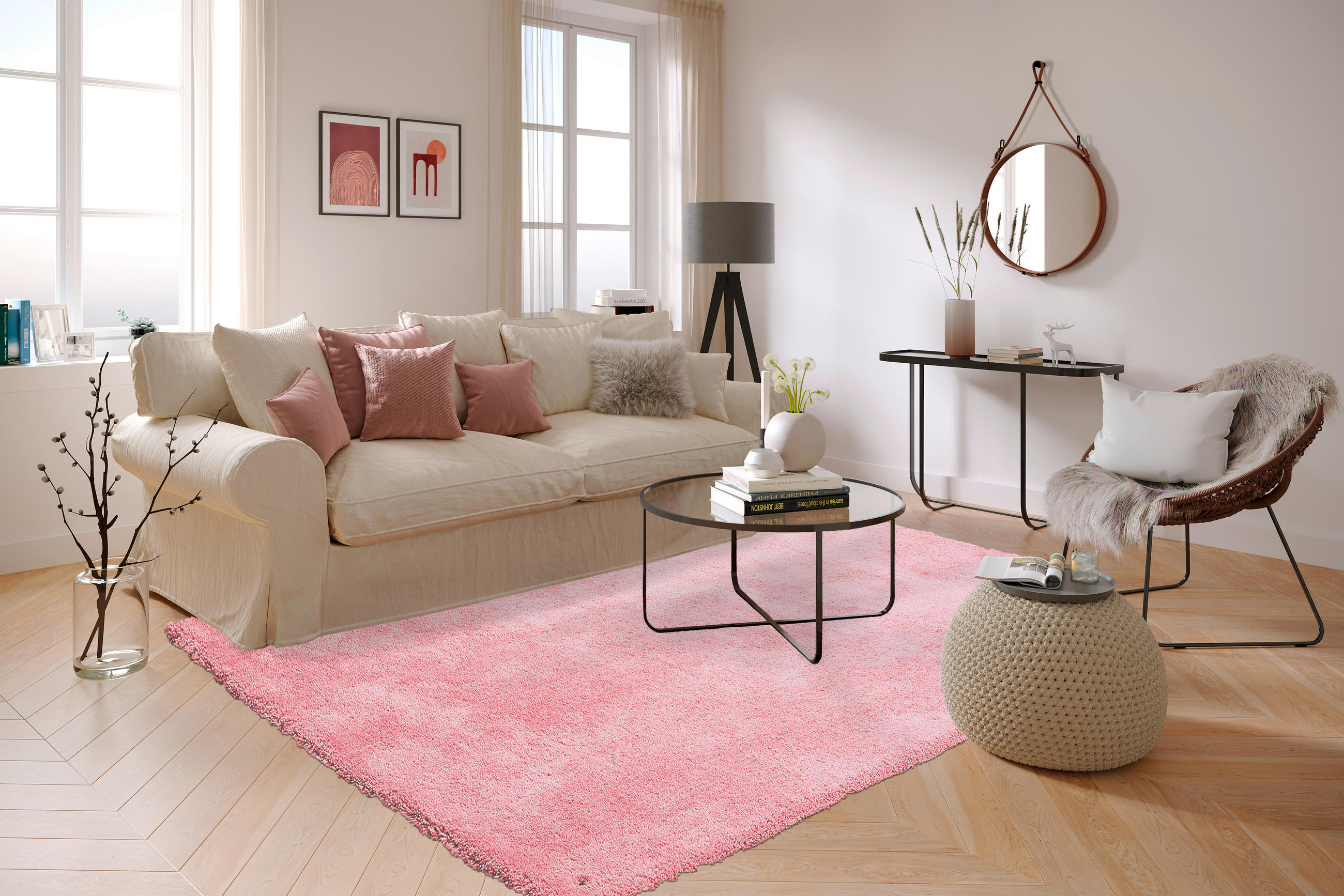 HOCHFLORTEPPICH 140/200 cm Rosa  - Rosa, Basics, Textil (140/200cm) - Tom Tailor