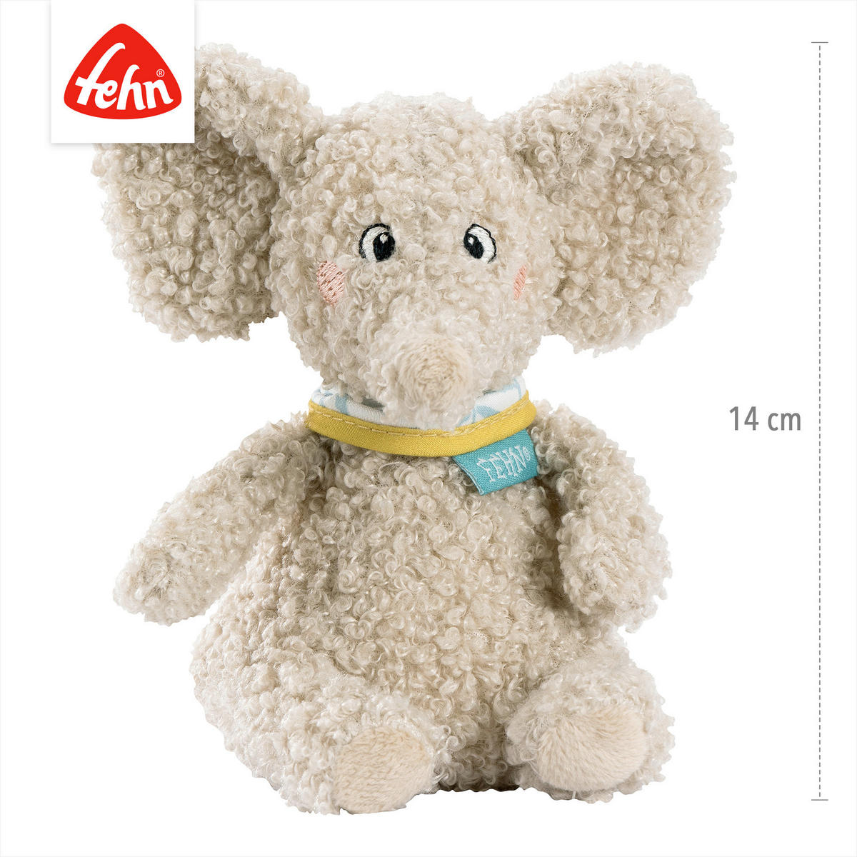 KUSCHELTIER Elefant Erik  - Hellgrau, Basics, Textil (19/11/7cm) - Fehn