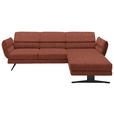 ECKSOFA  in Flachgewebe Rostfarben  279-327/176-217 cm  - Rostfarben/Schwarz, Design, Textil/Metall (279-327/176-217cm) - Dieter Knoll