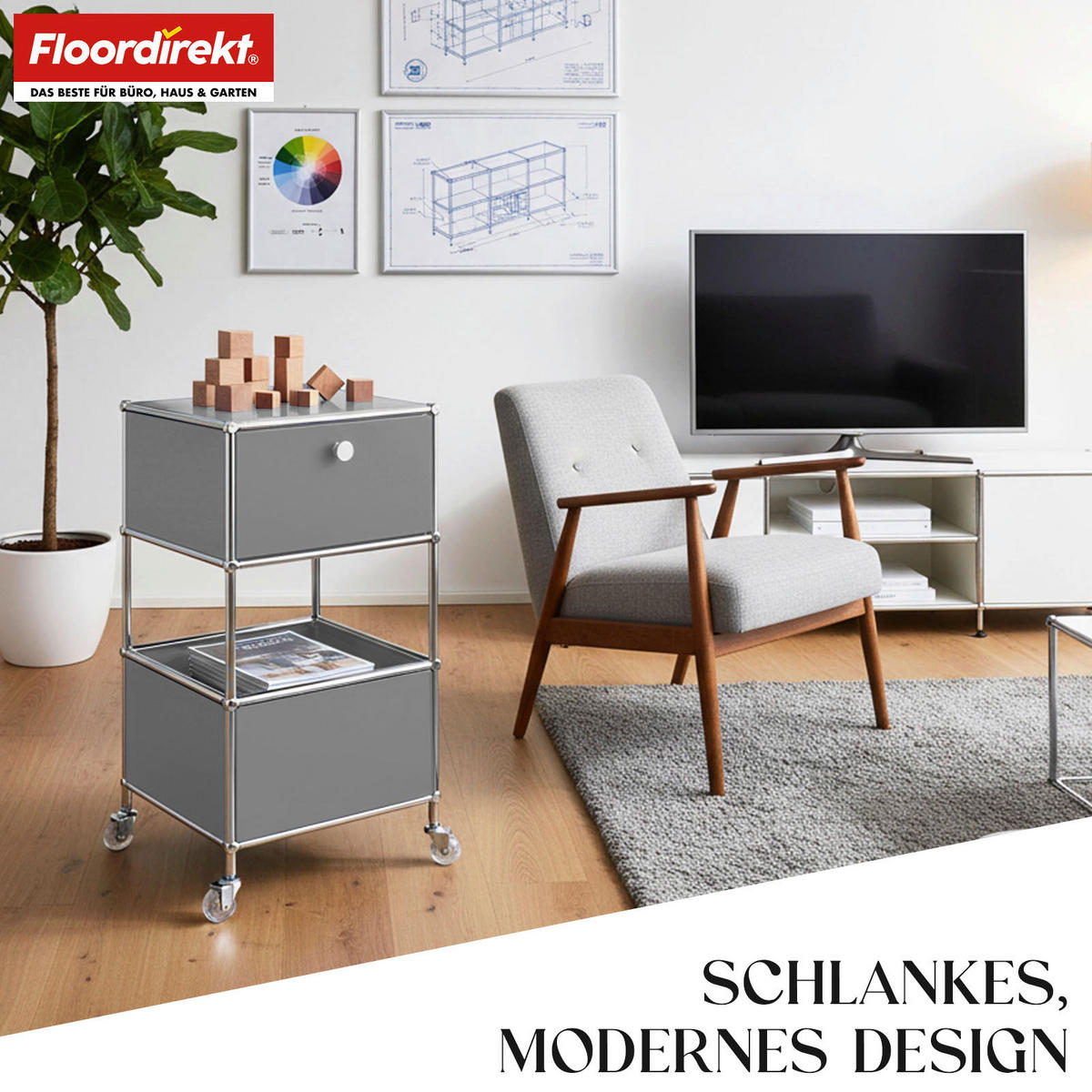 REGAL Grau  - Grau, Basics, Metall (40/69/40cm) - Floordirekt