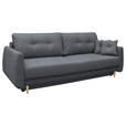 SCHLAFSOFA Webstoff Graphitfarben  - Buchefarben/Graphitfarben, KONVENTIONELL, Holz/Textil (220/90/95cm) - Carryhome