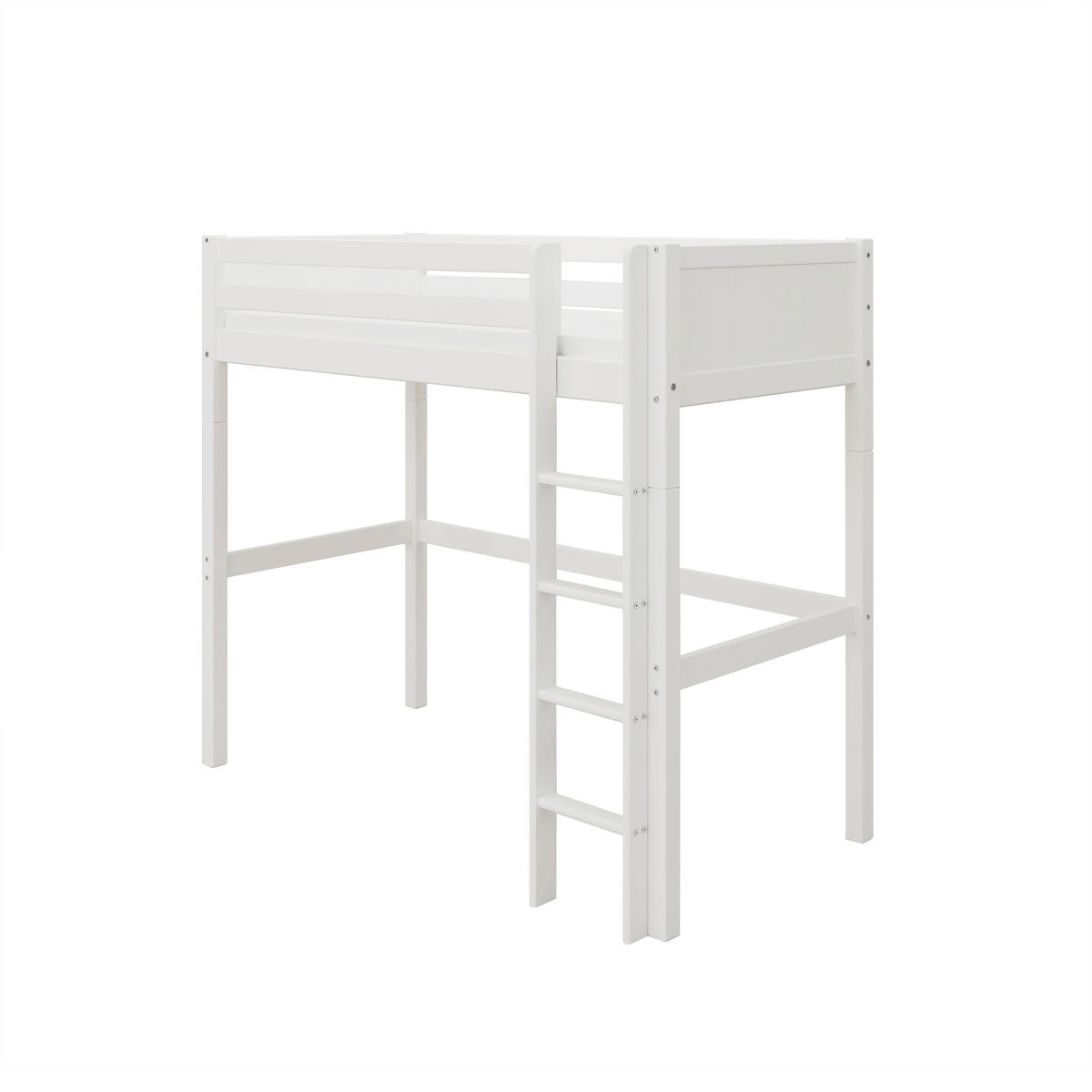 HOCHBETT 90/200 cm,  in Absturzsicherung, Leiter, Rollrost  - Weiß, MODERN, Holz (90/200cm) - Chameo