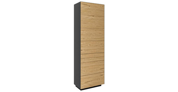 GARDEROBENSCHRANK  in  - Wildeiche/Anthrazit, Natur, Holz/Holzwerkstoff (65cm) - Dieter Knoll