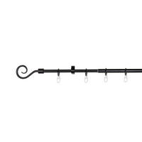 VORHANGSTANGENSET  130 cm  - Schwarz, Basics, Metall (130cm)