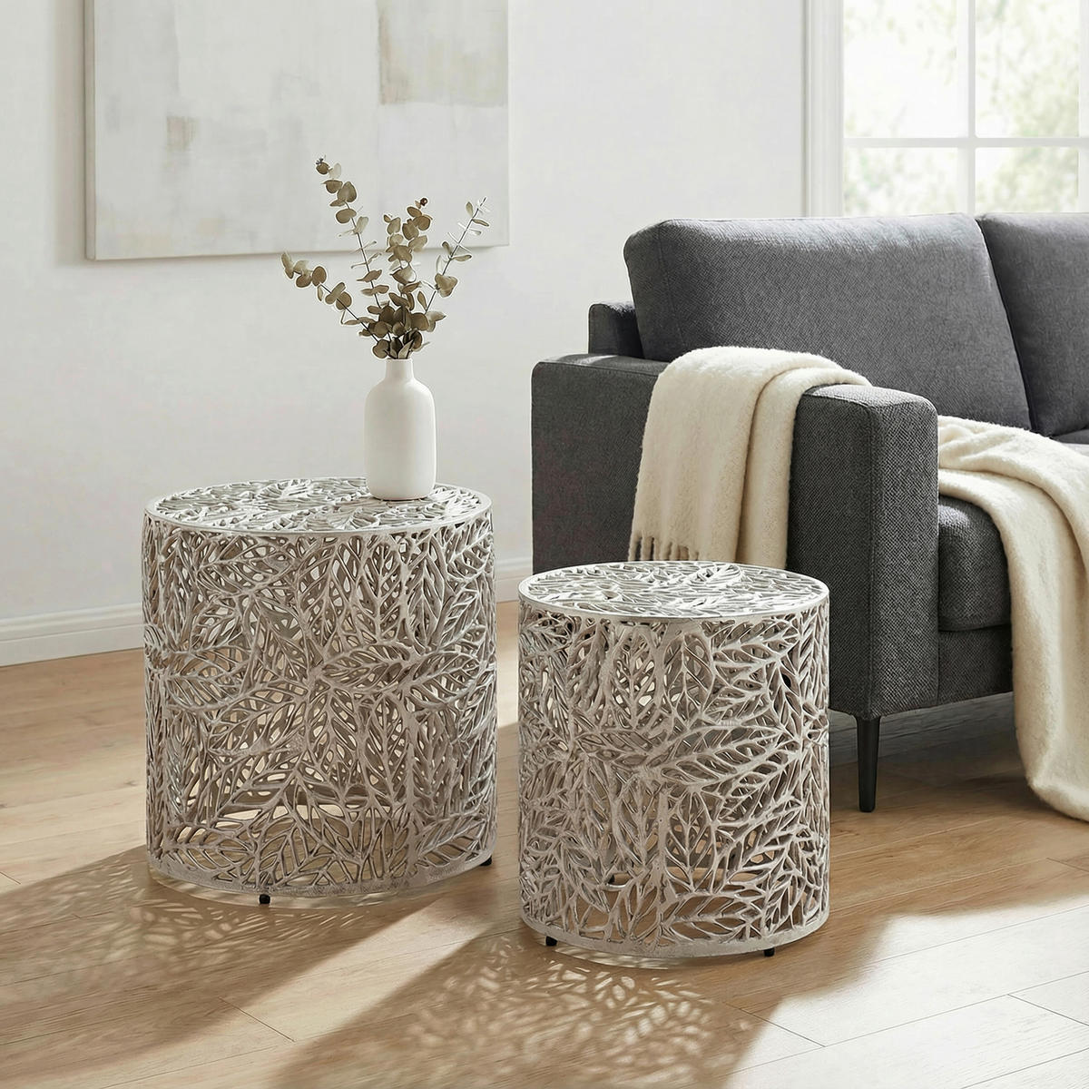 SATSBORD i metall 41/41/42 cm  - silver, Design, metall (41/41/42cm) - Livetastic