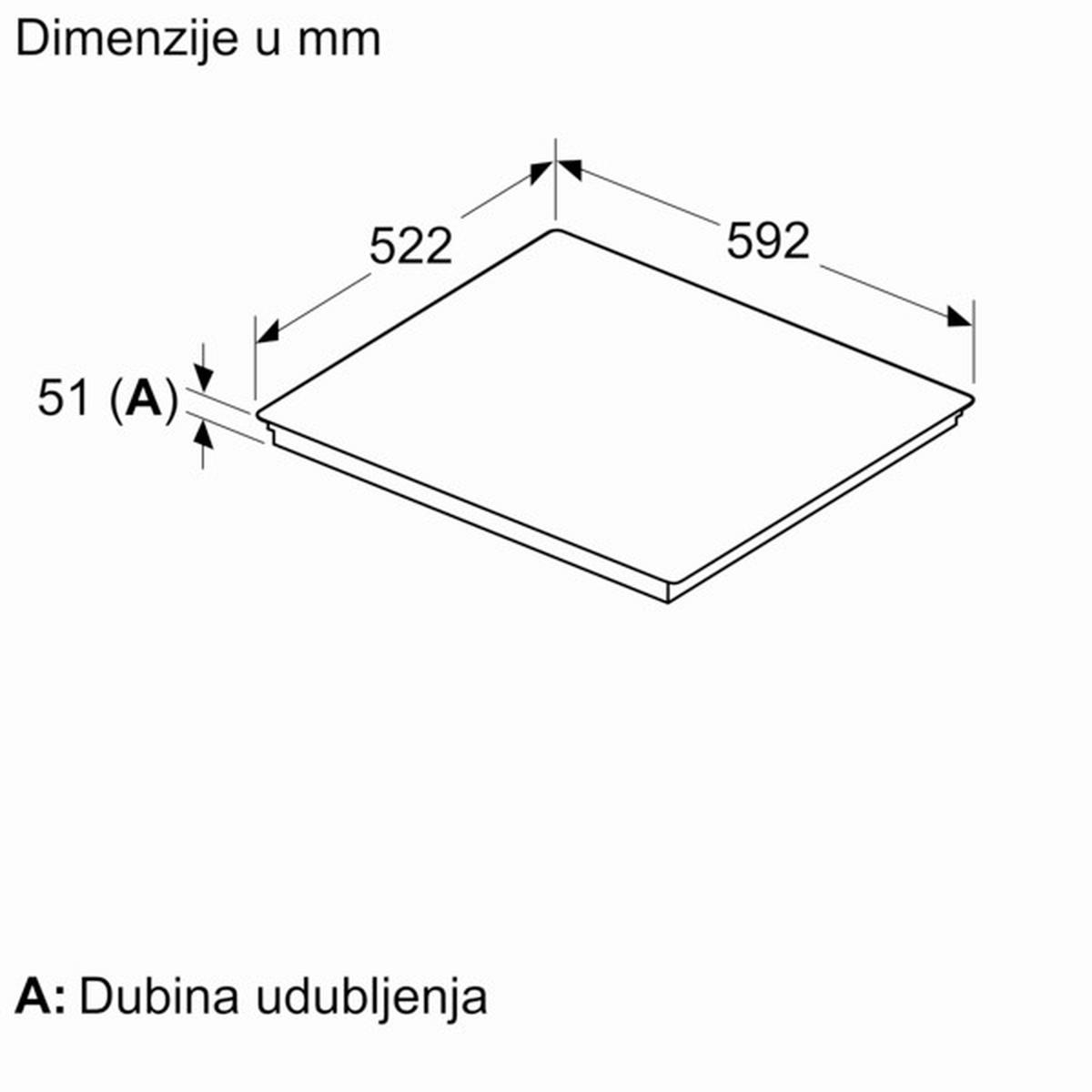 PLOČA ZA KUVANJE - crna, Dizajnerski, staklo/metal (59,2/5,7/52,2cm)