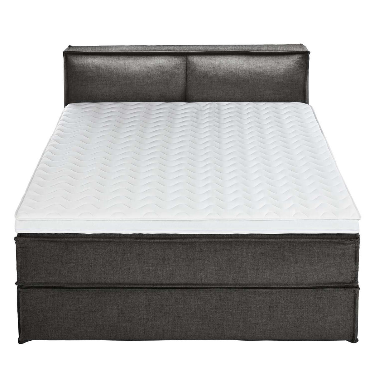 BOXSPRINGBETT 160/200 cm  in Anthrazit  - Anthrazit/Schwarz, Design, Textil (160/200cm) - home24