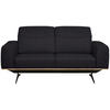 2-SITZER-SOFA in Echtleder Dunkelbraun  - Dunkelbraun/Schwarz, Design, Leder/Holz (174/76-97/102cm) - Novel