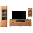 WOHNWAND 3-teilig  in Wildeiche  305/209/50 cm  - Wildeiche/Anthrazit, Natur, Glas/Holz (305/209/50cm) - Linea Natura