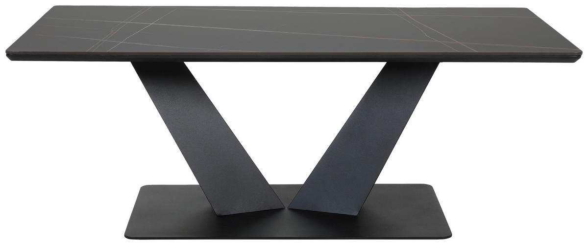 COUCHTISCH 110/60/42 cm rechteckig Schwarz  - Schwarz, Design, Keramik/Metall (110/60/42cm) - Stylife