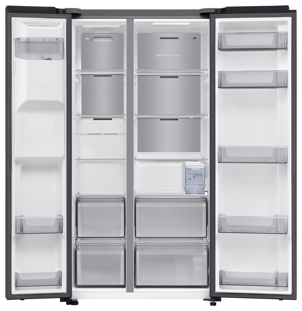 SIDE-BY-SIDE 91,2/178/72,6 cm RS70F65KEFEF  - Schwarz, Basics, Glas/Kunststoff (91,2/178/72,6cm) - Samsung