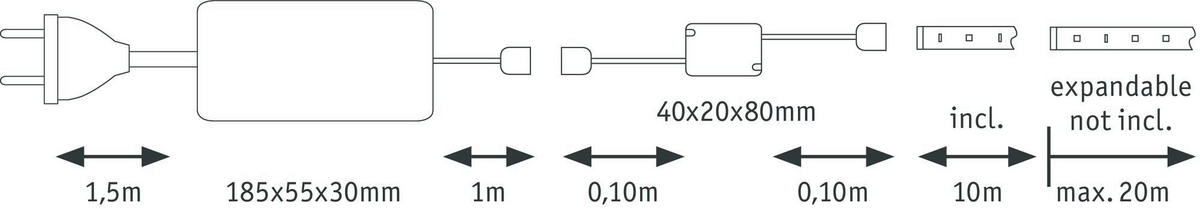 LED-STRIP 1000 cm   - Silberfarben, Basics, Kunststoff (1000cm) - Paulmann
