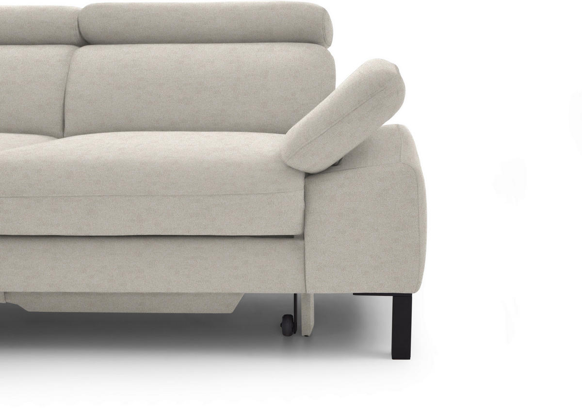 ECKSOFA in Flachgewebe Beige  - Beige/Schwarz, Design, Holzwerkstoff/Textil (217/272cm) - Pure Home Comfort