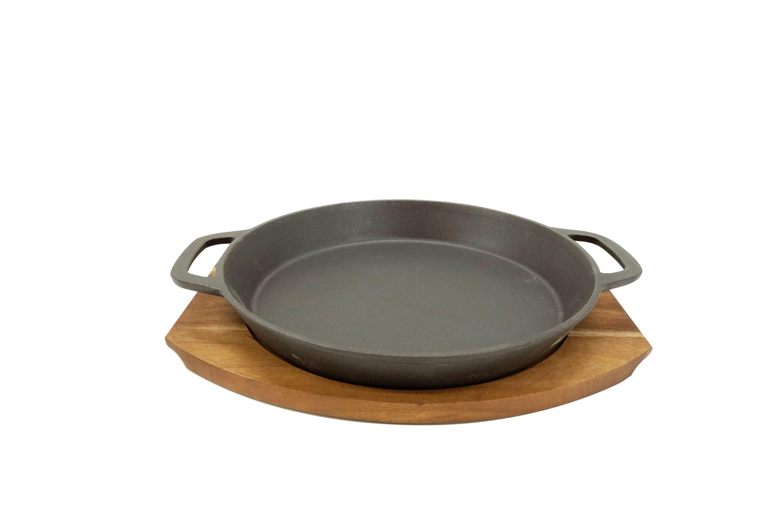 BRATPFANNE  - Schwarz/Naturfarben, Basics, Holz/Metall (36/30/1,5cm) - Homeware Profession.