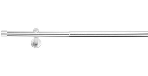 VORHANGSCHIENE - Grau Hochglanz, Basics, Metall (210/11,5/4,7cm) - Homeware