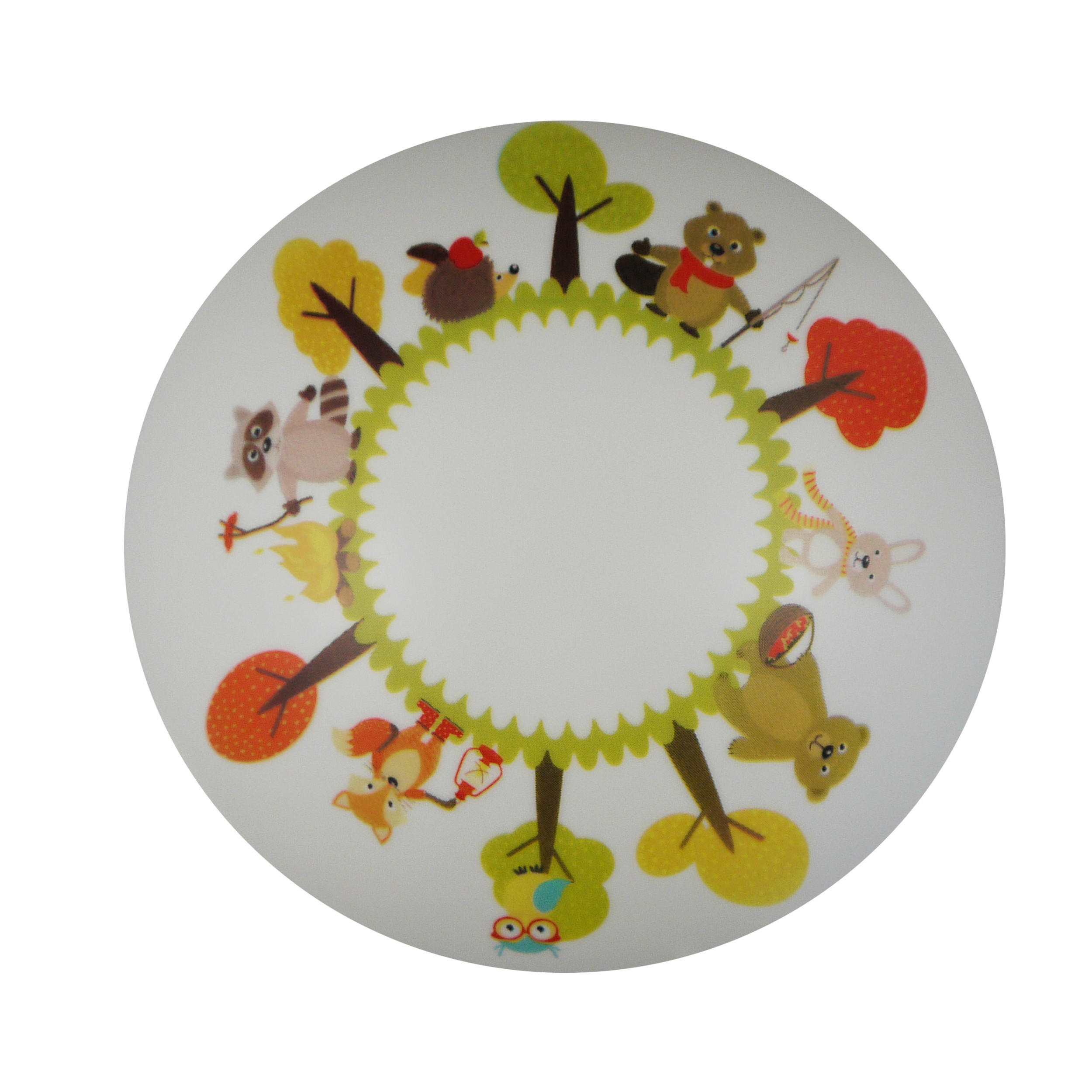 XXXLutz Kinderdeckenleuchte Waldtiere Mehrfarbig, Weiß 10 cm