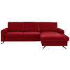 ECKSOFA in Echtleder Rot  - Rot/Schwarz, Design, Leder/Metall (267/165cm) - Lomoco
