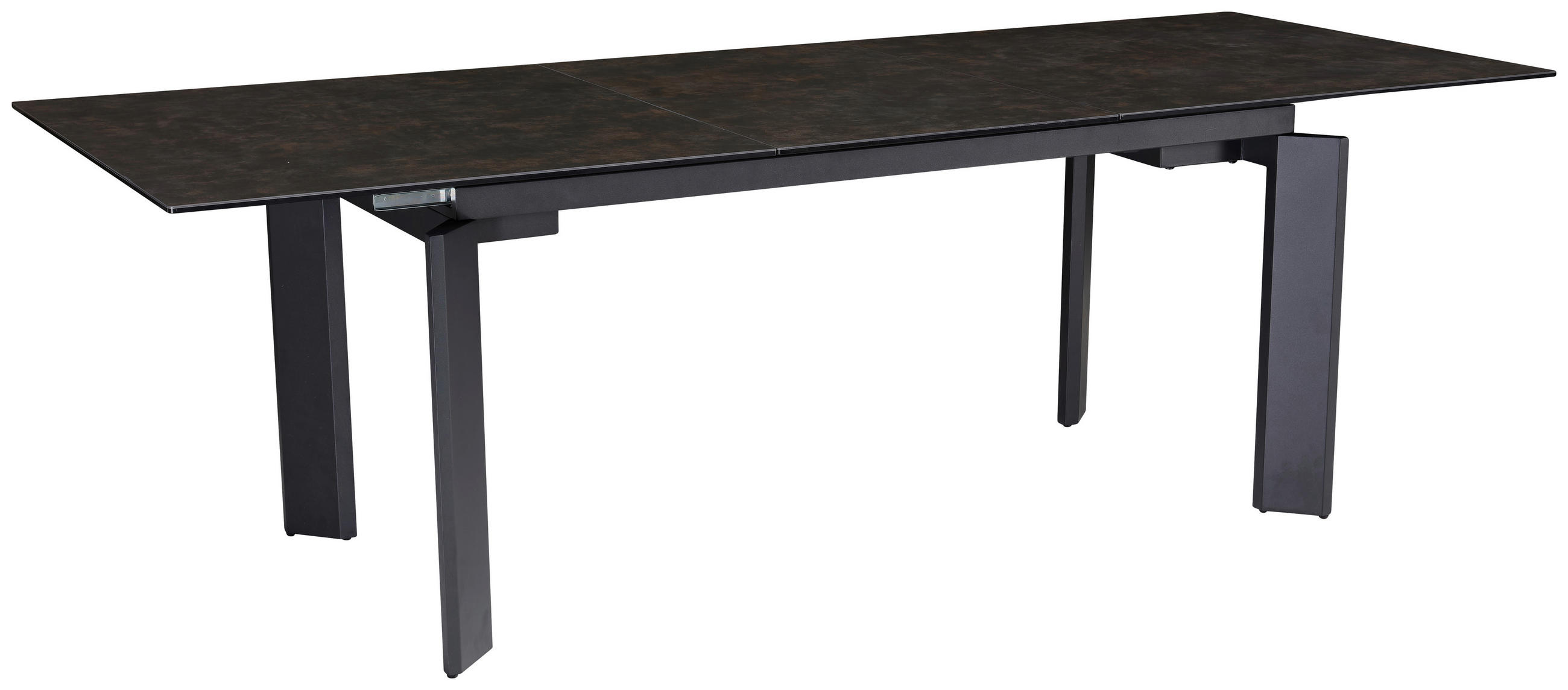 ESSTISCH Schwarz rechteckig  ausziehbar  - Schwarz, Design, Keramik/Metall (180/95/77cm) - MID.YOU