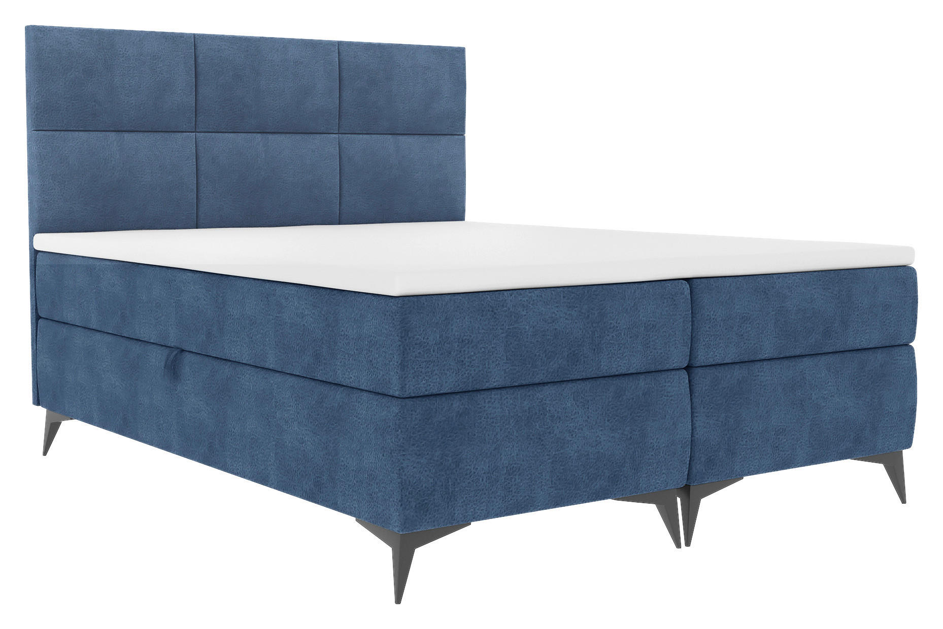 BOXBETT 140/200 cm  in Dunkelblau  - Schwarz/Dunkelblau, KONVENTIONELL, Textil/Metall (140/200cm) - Carryhome