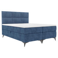 BOXBETT 140/200 cm  in Dunkelblau  - Schwarz/Dunkelblau, KONVENTIONELL, Textil/Metall (140/200cm) - Carryhome