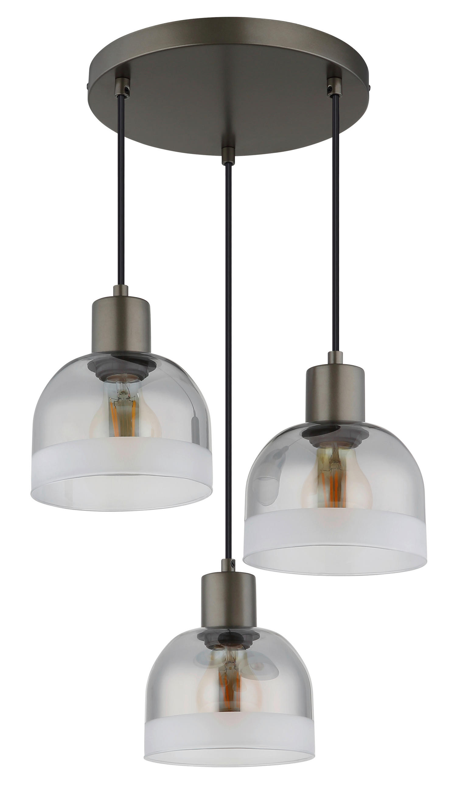 HÄNGELEUCHTE Kairo 33/150 cm  - Chromfarben/Schwarzchrom, Design, Glas/Kunststoff (33/150cm) - Globo