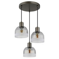 HÄNGELEUCHTE Kairo 33/150 cm  - Chromfarben/Schwarzchrom, Design, Glas/Kunststoff (33/150cm) - Globo