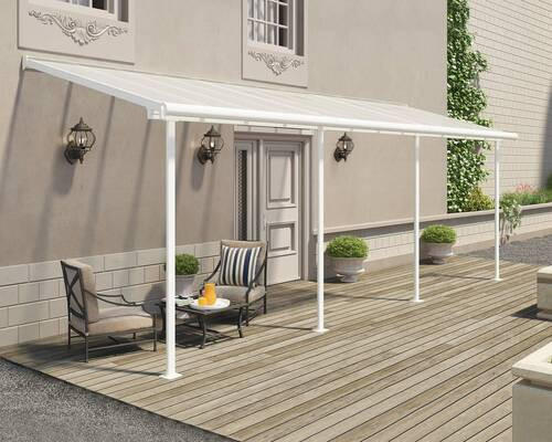 TERRASSENÜBERDACHUNG 670/257/230 cm   - Weiß, Basics, Metall (670/257/230cm)